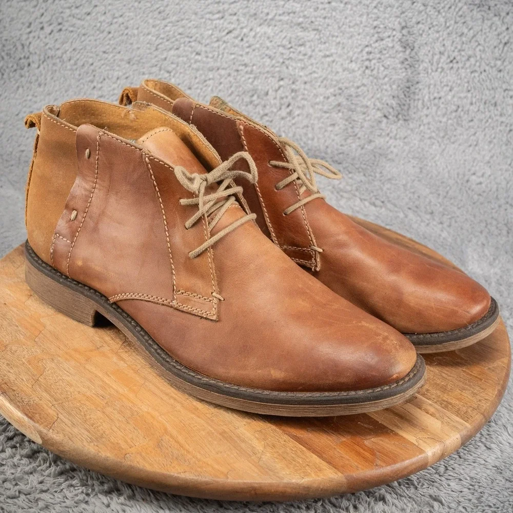 Steve Madden Mens 11 D Hand Made Brown Leather McCormick Chukka Boots